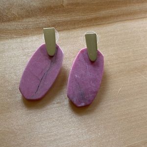 Kendra Scott Statement Earrings Pink Marble